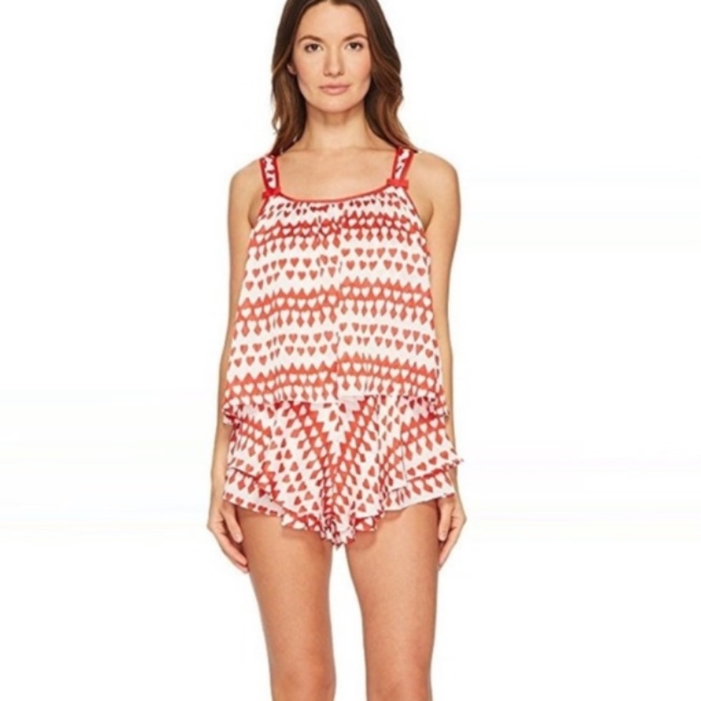 NWOT Kate Spade Crinkle Chiffon Heart  romper